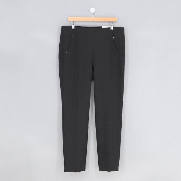 NWT CHICO'S So Slimming 360 Juliet Ponte Trim Detail Pant Black Size 2.5/US 14 - Picture 2 of 10